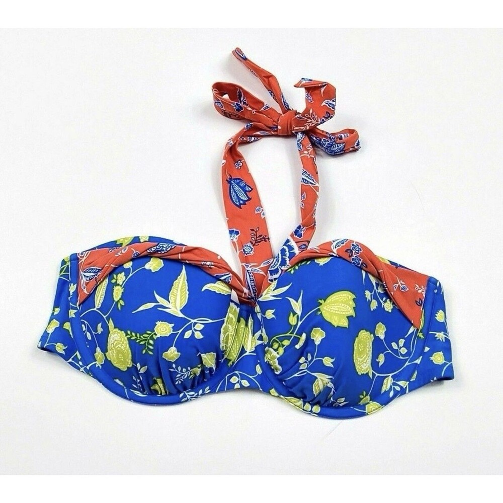 Lands End Swim underwire bikini top floral Wear It Your Way Size 2